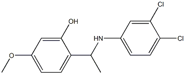 2-{1-[(3,4-dichlorophenyl)amino]ethyl}-5-methoxyphenol Struktur