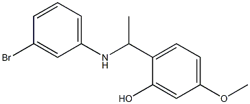 2-{1-[(3-bromophenyl)amino]ethyl}-5-methoxyphenol Struktur