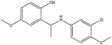 2-{1-[(3-chloro-4-methoxyphenyl)amino]ethyl}-4-methoxyphenol Struktur