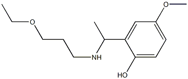 2-{1-[(3-ethoxypropyl)amino]ethyl}-4-methoxyphenol Struktur