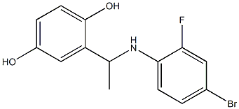 2-{1-[(4-bromo-2-fluorophenyl)amino]ethyl}benzene-1,4-diol Struktur