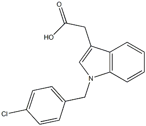 2-{1-[(4-chlorophenyl)methyl]-1H-indol-3-yl}acetic acid Struktur