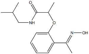 2-{2-[1-(hydroxyimino)ethyl]phenoxy}-N-(2-methylpropyl)propanamide Struktur