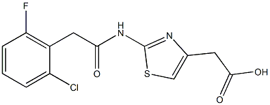 2-{2-[2-(2-chloro-6-fluorophenyl)acetamido]-1,3-thiazol-4-yl}acetic acid Struktur