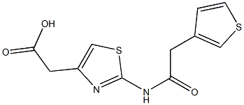 2-{2-[2-(thiophen-3-yl)acetamido]-1,3-thiazol-4-yl}acetic acid Struktur