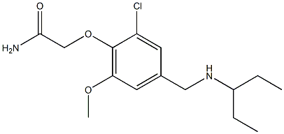 2-{2-chloro-6-methoxy-4-[(pentan-3-ylamino)methyl]phenoxy}acetamide Struktur