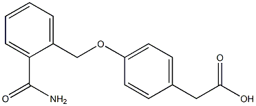 2-{4-[(2-carbamoylphenyl)methoxy]phenyl}acetic acid Struktur