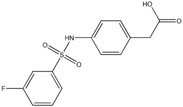 2-{4-[(3-fluorobenzene)sulfonamido]phenyl}acetic acid Struktur