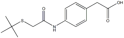 2-{4-[2-(tert-butylsulfanyl)acetamido]phenyl}acetic acid Struktur