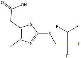 2-{4-methyl-2-[(2,2,3,3-tetrafluoropropyl)sulfanyl]-1,3-thiazol-5-yl}acetic acid Struktur