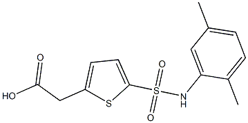 2-{5-[(2,5-dimethylphenyl)sulfamoyl]thiophen-2-yl}acetic acid Struktur