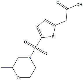 2-{5-[(2-methylmorpholine-4-)sulfonyl]thiophen-2-yl}acetic acid Struktur