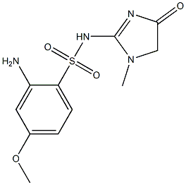 2-amino-4-methoxy-N-(1-methyl-4-oxo-4,5-dihydro-1H-imidazol-2-yl)benzene-1-sulfonamide Struktur