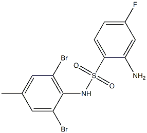 2-amino-N-(2,6-dibromo-4-methylphenyl)-4-fluorobenzene-1-sulfonamide Struktur