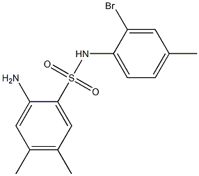 2-amino-N-(2-bromo-4-methylphenyl)-4,5-dimethylbenzene-1-sulfonamide Struktur