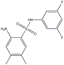 2-amino-N-(3,5-difluorophenyl)-4,5-dimethylbenzene-1-sulfonamide Struktur