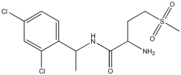 2-amino-N-[1-(2,4-dichlorophenyl)ethyl]-4-methanesulfonylbutanamide Struktur