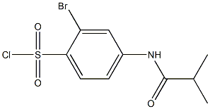 2-bromo-4-(2-methylpropanamido)benzene-1-sulfonyl chloride Struktur