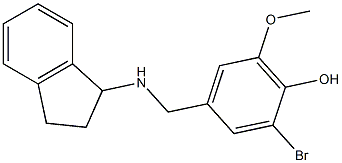 2-bromo-4-[(2,3-dihydro-1H-inden-1-ylamino)methyl]-6-methoxyphenol Struktur