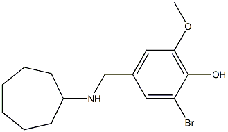 2-bromo-4-[(cycloheptylamino)methyl]-6-methoxyphenol Struktur