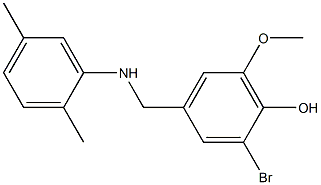 2-bromo-4-{[(2,5-dimethylphenyl)amino]methyl}-6-methoxyphenol Struktur