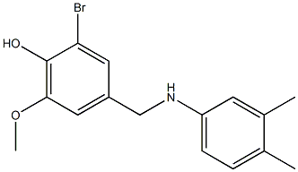 2-bromo-4-{[(3,4-dimethylphenyl)amino]methyl}-6-methoxyphenol Struktur