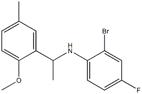 2-bromo-4-fluoro-N-[1-(2-methoxy-5-methylphenyl)ethyl]aniline Struktur