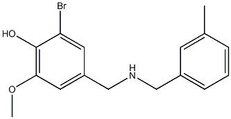 2-bromo-6-methoxy-4-({[(3-methylphenyl)methyl]amino}methyl)phenol Struktur