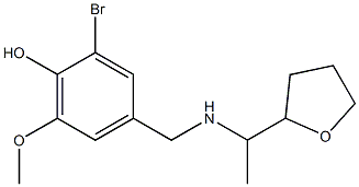 2-bromo-6-methoxy-4-({[1-(oxolan-2-yl)ethyl]amino}methyl)phenol Struktur