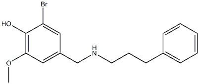 2-bromo-6-methoxy-4-{[(3-phenylpropyl)amino]methyl}phenol Struktur