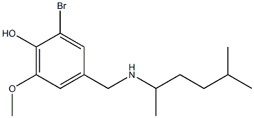 2-bromo-6-methoxy-4-{[(5-methylhexan-2-yl)amino]methyl}phenol Struktur