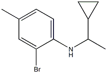 2-bromo-N-(1-cyclopropylethyl)-4-methylaniline Struktur