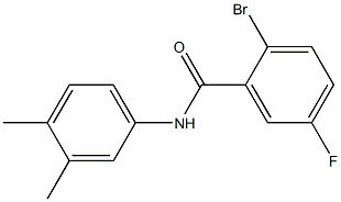 2-bromo-N-(3,4-dimethylphenyl)-5-fluorobenzamide Struktur