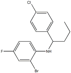 2-bromo-N-[1-(4-chlorophenyl)butyl]-4-fluoroaniline Struktur