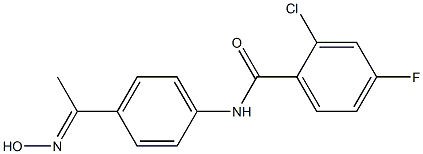 2-chloro-4-fluoro-N-{4-[1-(hydroxyimino)ethyl]phenyl}benzamide Struktur