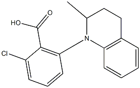 2-chloro-6-(2-methyl-1,2,3,4-tetrahydroquinolin-1-yl)benzoic acid Struktur