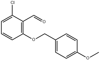 2-chloro-6-[(4-methoxyphenyl)methoxy]benzaldehyde Struktur