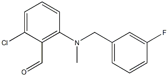 2-chloro-6-{[(3-fluorophenyl)methyl](methyl)amino}benzaldehyde Struktur