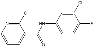 2-chloro-N-(3-chloro-4-fluorophenyl)pyridine-3-carboxamide Struktur