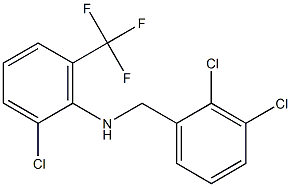 2-chloro-N-[(2,3-dichlorophenyl)methyl]-6-(trifluoromethyl)aniline Struktur