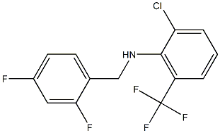 2-chloro-N-[(2,4-difluorophenyl)methyl]-6-(trifluoromethyl)aniline Struktur