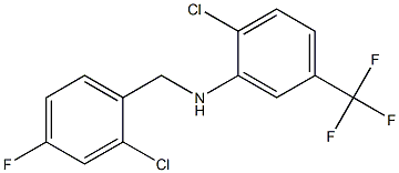 2-chloro-N-[(2-chloro-4-fluorophenyl)methyl]-5-(trifluoromethyl)aniline Struktur