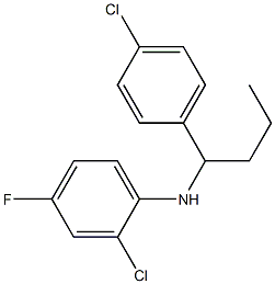 2-chloro-N-[1-(4-chlorophenyl)butyl]-4-fluoroaniline Struktur