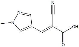 2-cyano-3-(1-methyl-1H-pyrazol-4-yl)prop-2-enoic acid Struktur