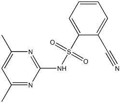 2-cyano-N-(4,6-dimethylpyrimidin-2-yl)benzene-1-sulfonamide Struktur