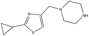 2-cyclopropyl-4-(piperazin-1-ylmethyl)-1,3-thiazole Struktur