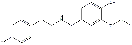 2-ethoxy-4-({[2-(4-fluorophenyl)ethyl]amino}methyl)phenol Struktur