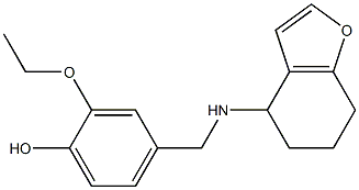 2-ethoxy-4-[(4,5,6,7-tetrahydro-1-benzofuran-4-ylamino)methyl]phenol Struktur