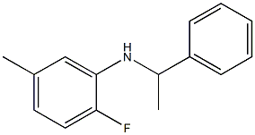 2-fluoro-5-methyl-N-(1-phenylethyl)aniline Struktur