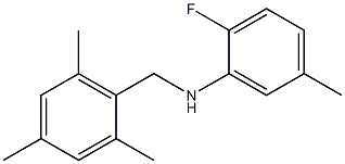 2-fluoro-5-methyl-N-[(2,4,6-trimethylphenyl)methyl]aniline Struktur